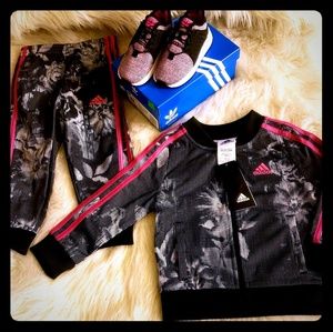 Adidas Shoes and 2 Piece Track Suit